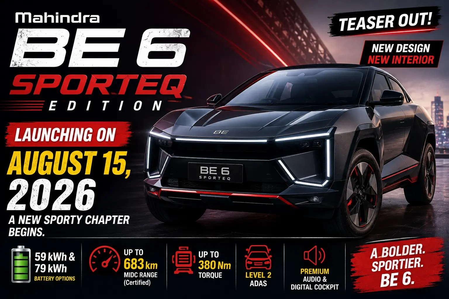 Mahindra BE 6 Sporteq Edition to Launch on August 15: What to Expect