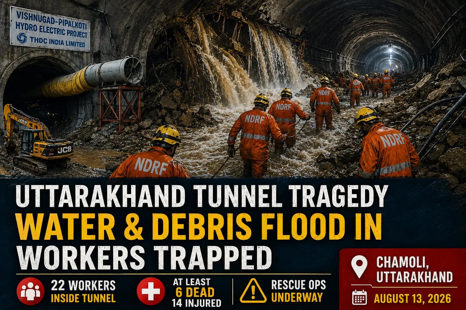 Uttarakhand Tunnel Accident: Water and Debris Trap Workers