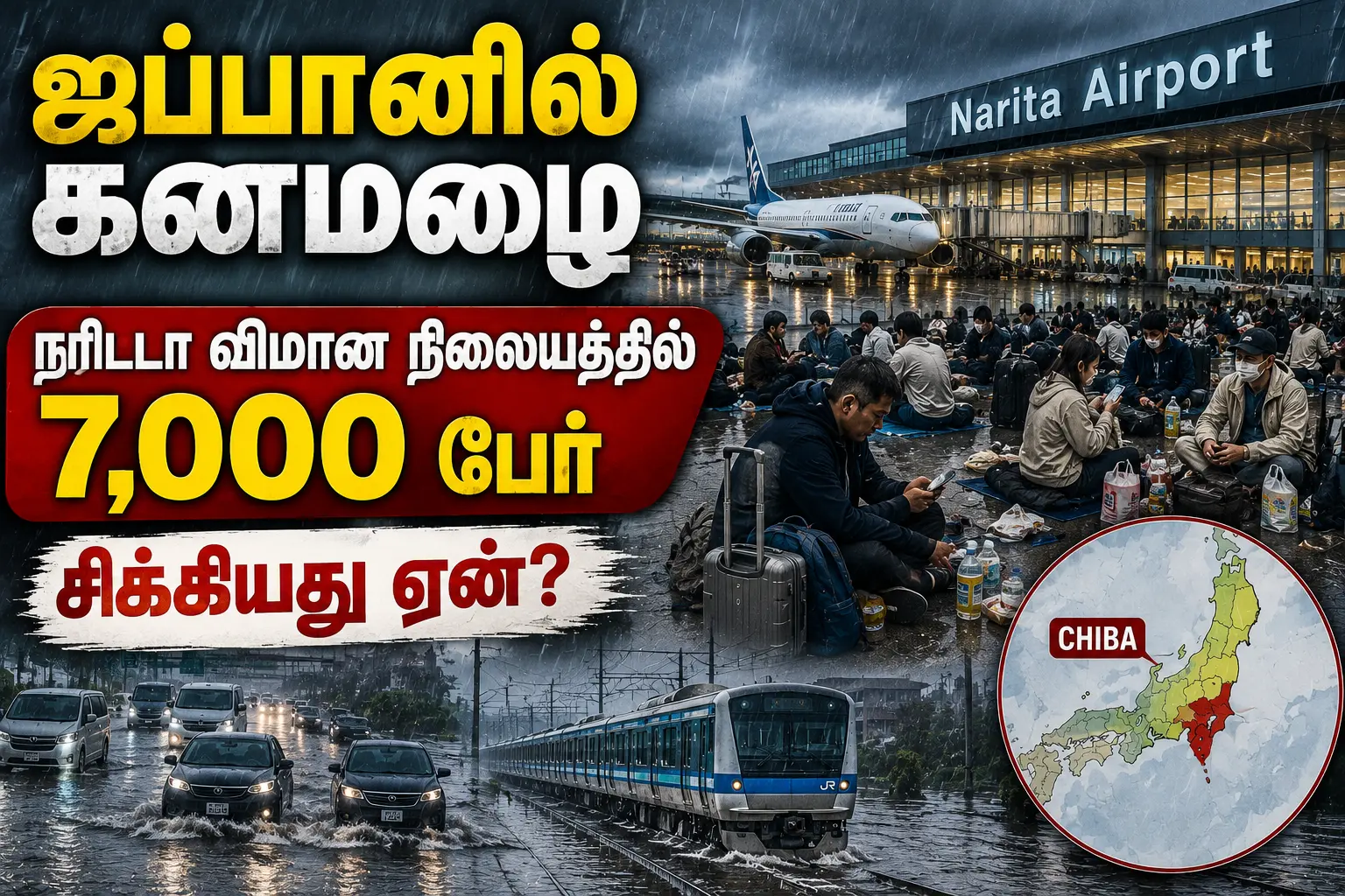 Japan-ல் கனமழை: Narita விமானநிலையத்தில் 7,000 பேர் சிக்கியதுஏன்?